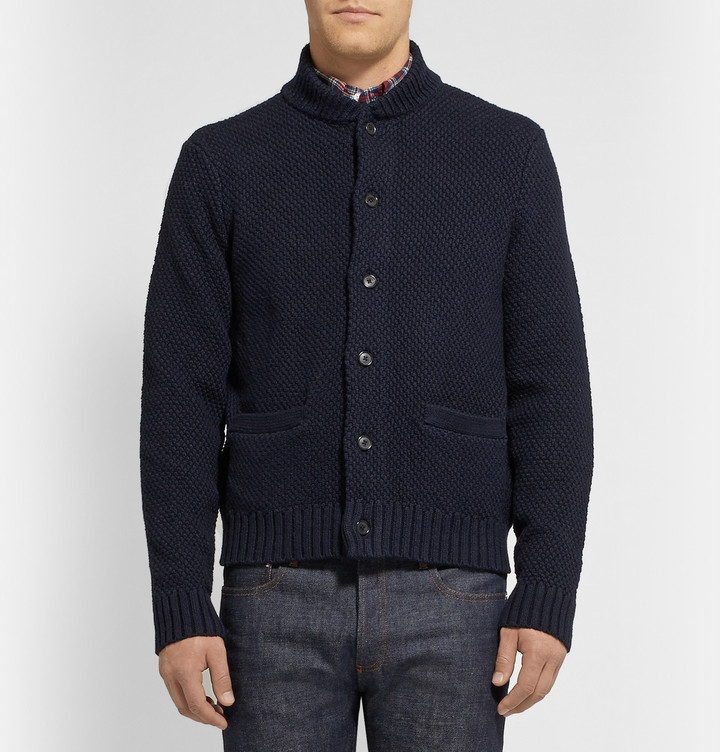 Club Monaco Leather Elbow Patch Cotton Cardigan, $170 | MR PORTER ...