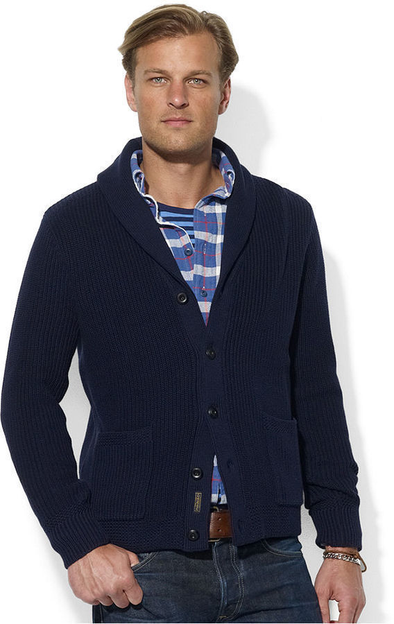 Polo Ralph Lauren Sweater Shawl Collar Carded Cotton Cardigan | Where ...