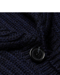 A.P.C. Ribbed Knit Wool Shawl Collar Cardigan