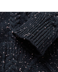 Isaia Shawl Collar Cable Knit Wool Cardigan