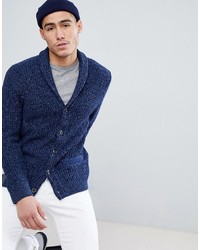 Abercrombie & Fitch Shawl Collar Knit Cardigan In Navy Marl