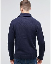 Brave Soul Shawl Neck Cardigan In Cable Knit