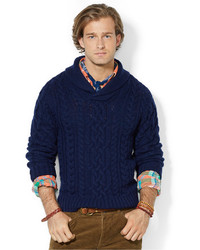 Polo Ralph Lauren Aran Knit Shawl Sweater