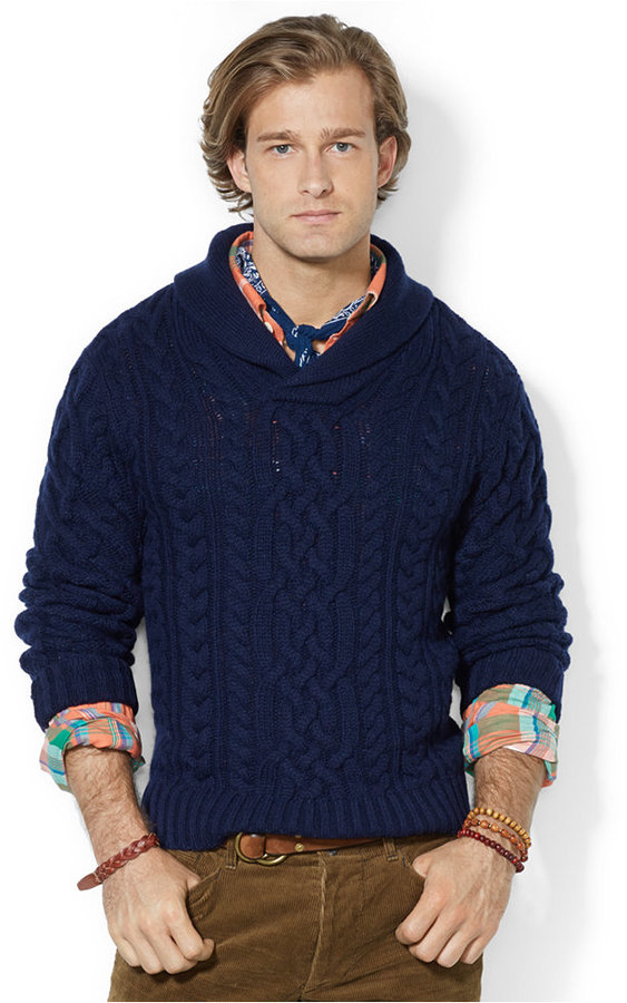 Polo Ralph Lauren Aran Knit Shawl Sweater | Where to buy & how to wear