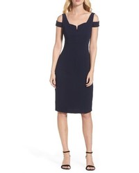 Adrianna Papell Cold Shoulder Crepe Sheath Dress