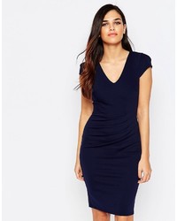 Jessica Wright Aliz Pencil Dress With Ruched Front