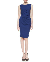 Armani Collezioni Side Ruched Twill Dress Arles Blue