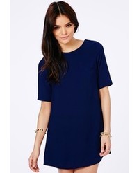 Missguided Ponika Swing Shift Dress In Navy