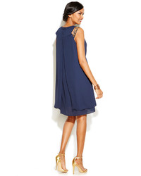 Alfani Prima Jeweled Cutout Shoulder Shift Dress