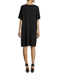 Eileen Fisher Split Sleeve Jersey Shift Dress Petite