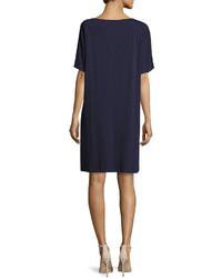 Eileen Fisher Split Sleeve Jersey Shift Dress Plus Size