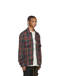 Rhude Blue And Red Trapper Cargo Jacket