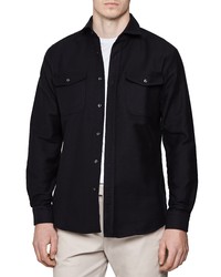 Reiss Boscelli Regular Fit Button Up Overshirt In Navy At Nordstrom