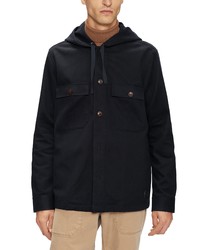 Ted Baker London Marking Hooded Shirt Jacket In Navy At Nordstrom