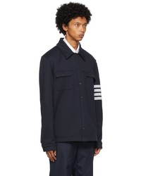 Thom Browne Navy 4 Bar Shirt Jacket