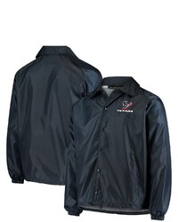 Dunbrooke Navy Houston Texans Coaches Classic Raglan Full Snap Windbreaker Jacket