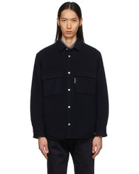 Comme des Garcons Homme Navy Wool Double Face Jacket