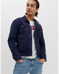 Levi's The Trucker Jacket In Navy Stretch Bedford Cord