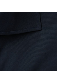 Ermenegildo Zegna Blue Slim Fit Cutaway Collar Trofeo Cotton Shirt