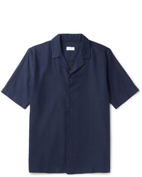Sunspel Camp Collar Textured Cotton Shirt