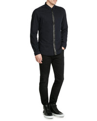 The Kooples Cotton Shirt With Leather