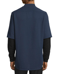 Opening Ceremony Double Layer Pique Shirt Midnight Navy