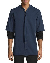 Opening Ceremony Double Layer Pique Shirt Midnight Navy