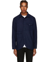 Han Kjobenhavn Navy Wool Shirt