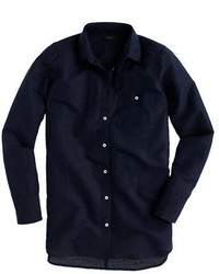 J.Crew Petite Long Cotton Linen Boy Shirt