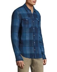 John Varvatos Star Usa Western Heathered Cotton Shirt