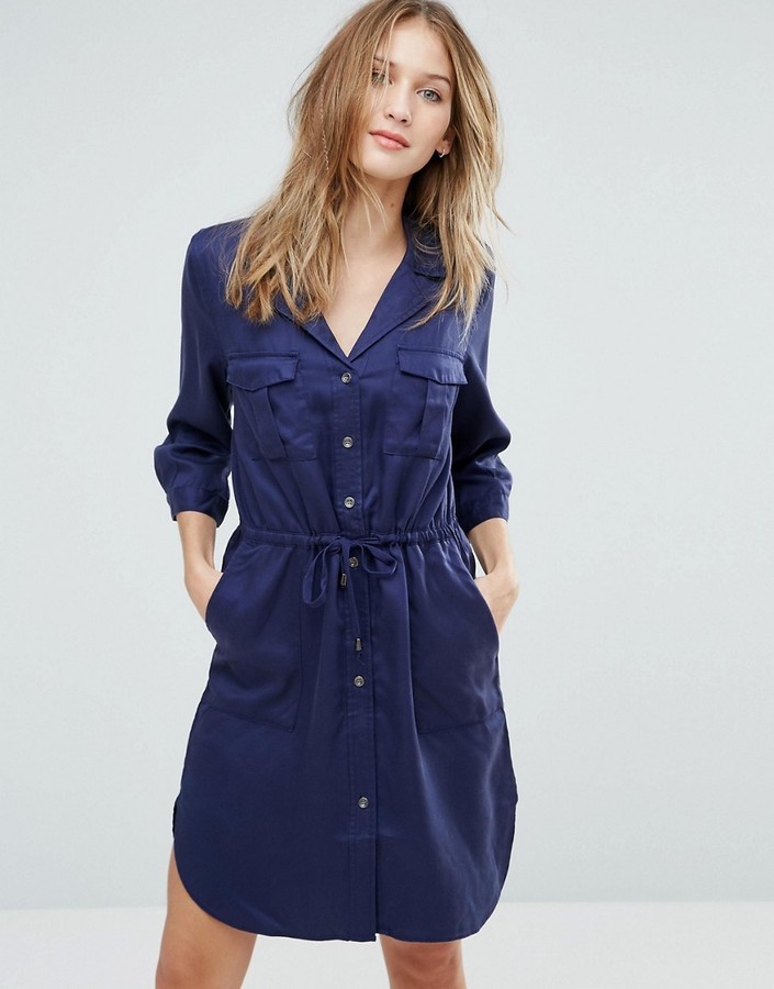 french connection navy shirt dress