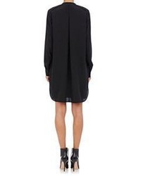 Vince Piped Silk Shirtdress Colorless