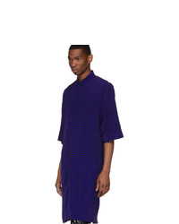 Haider Ackermann Blue And Black Kimono Long Shirt