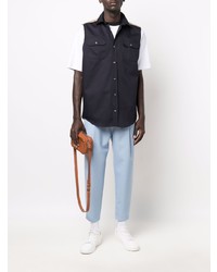 Drôle De Monsieur Button Up Sleeveless Overshirt