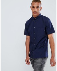 PS Paul Smith Casual Fit Oxford Short Sleeve Shirt In Navy