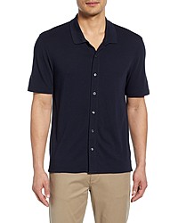 Vince Classic Fit Short Sleeve Button Up Knit Shirt