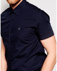 Peter Werth Formal Short Sleeve Shirt In Slim Fit
