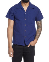 Naked & Famous Denim Naked Famous Solid Short Sleeve Button Up Camp Shirt