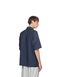 132 5. ISSEY MIYAKE Navy 1 Short Sleeve Shirt