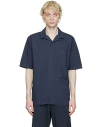 Sunspel Navy Buttoned Shirt