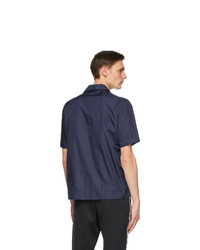 Moncler Navy Nylon Short Sleeve Shirt