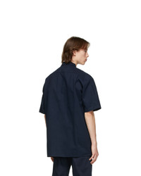 Saintwoods Navy Workshirt Short Sleeve Shirt