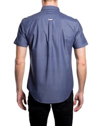 7 Diamonds Nightlife Trim Fit Short Sleeve Print Woven Shirt