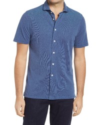 Bugatchi Short Sleeve Pique Button Up Shirt