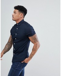 ASOS DESIGN Skinny Shirt In Navy