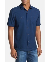 Tommy Bahama Soundwave Island Modern Fit Short Sleeve Cotton Silk Sport Shirt