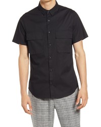 Open Edit Stretch Short Sleeve Button Up Utility Shirt