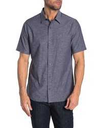 TravisMathew Studebaker Regular Fit Short Sleeve Button Up Shirt In Mood Indig At Nordstrom