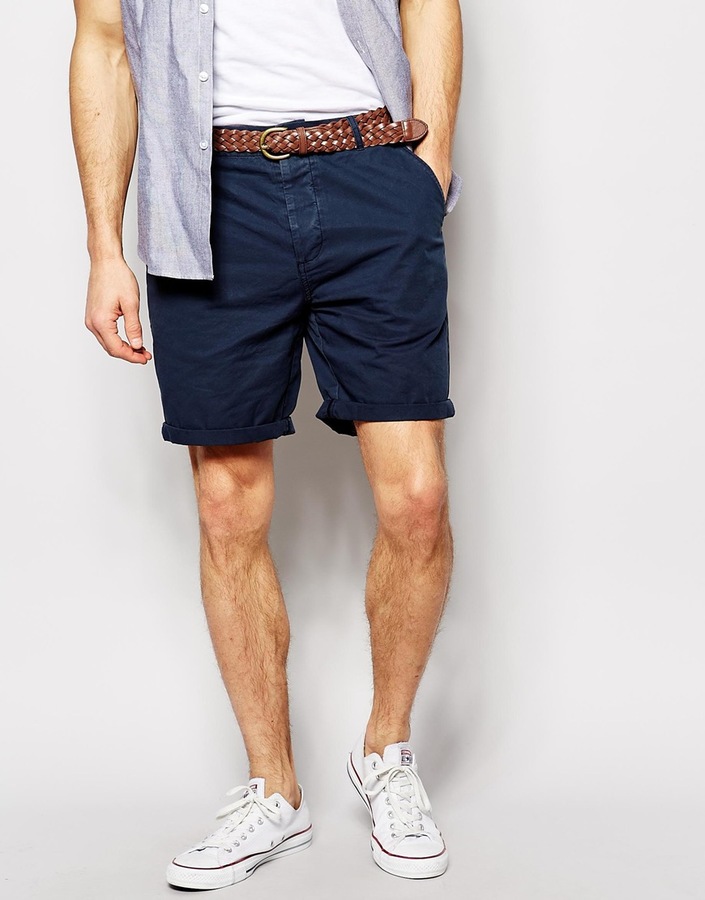 Asos Brand Chino Shorts With Belt In Mid Length | Where to buy & how to ...