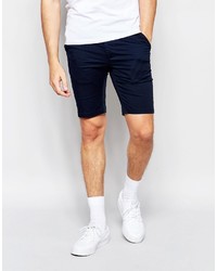 Asos Brand Extreme Super Skinny Chino Shorts In Navy